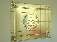  Vitral biselado en traceria de plomo en vidrios transparentes y glue chip. Country Abril - Hudson - Buenos Aires.-
cod:204