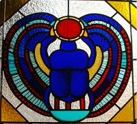  Vitral representando Escarabajo alado de la  tumba de Tutankamon - Particular - Buenos Aires 2009.-
cod:190