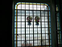  vitral geometrico con centro floral (restaurado).-
cod:79