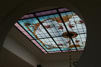  Vitraux pintado con flores y accesorios ornamentales clásicos - diseñado y realizado en 2011- Country Newman-Buenos Aires.cod:3a