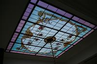  Vitraux pintado con flores y accesorios ornamentales clásicos - diseñado y realizado en 2011-Country Newman- Buenos Aires.cod:3b