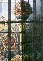  Plafon con vitrales de ornatos- bronce hojas de acanto y rosas - antes de la restauracion.-
cod:24