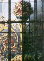  Plafon con vitrales de ornatos- bronce hojas de acanto y rosas - antes de la restauracion.-
cod:24
