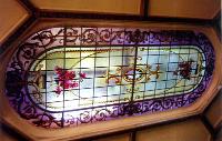  Plafon con vitrales de ornatos- hojas de acanto y rosas - despues de la restauracion - Caritas de Lomas de Zamora.-
cod:14