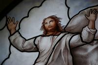  La Transfiguracion de Rafael - Vitral realizado para la Iglesia Parroquial Nuestra señora de Lourdes de La Union  - Ezeiza - Buenos Aires 2011.-