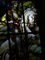  Fabuloso vitraux representando a San Jorge y el Dragon  (detalle) - Vitrales realizados originalmente por Vilella y Thomas - restaurados por el taller en 2005 - Casal de Catalu�a - Buenos Aires.-